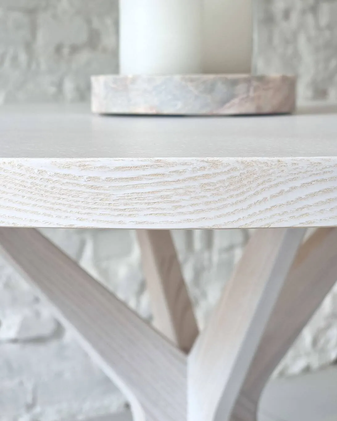 Stół okrągły JUBI BOLD 100cm jesion biały - NRGBTJ100_WHITE