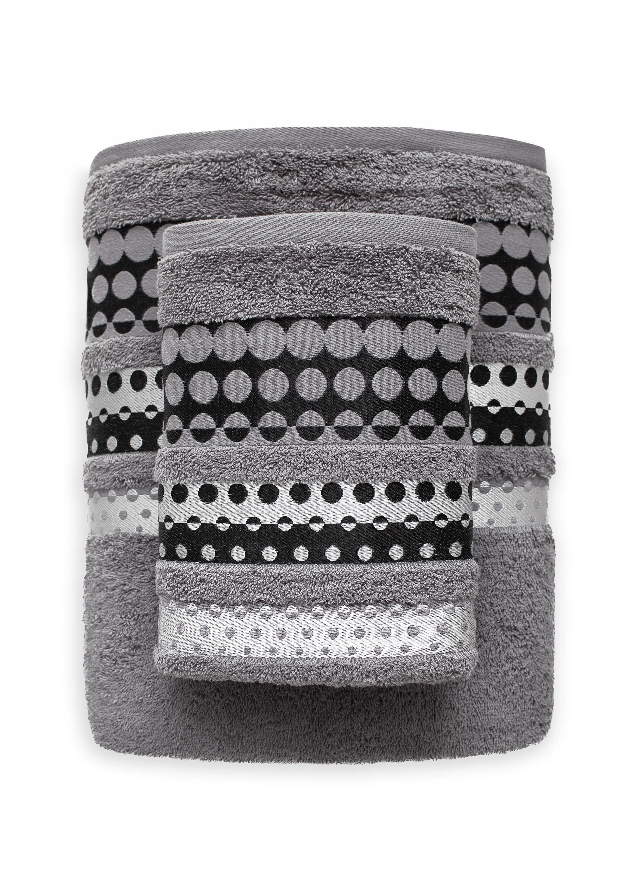 Ręcznik SILVER 70X140 żakardowy z haftem szary - FARO_10135