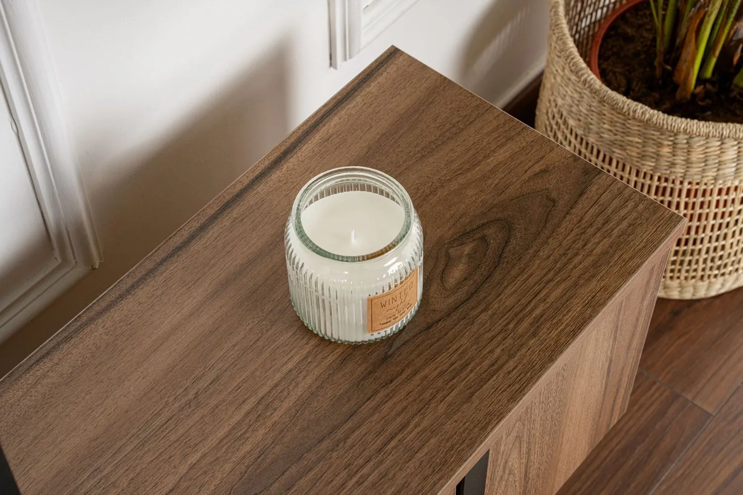 Szafka RTV drewniana 2-drzwiowa SERENITY 180 cm orzech czarny stelaż - ASI_241NRD1349