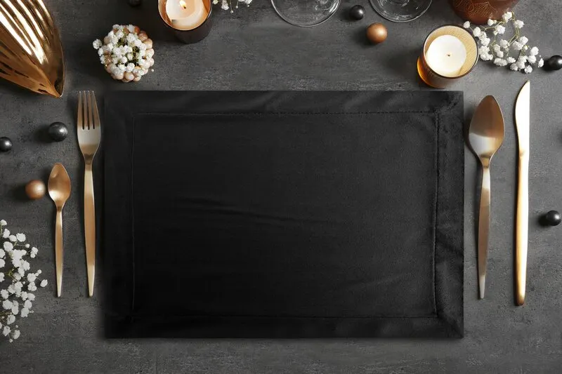 OBRUS MELINDA 140 X 220 CM CZARNY - EU_452202