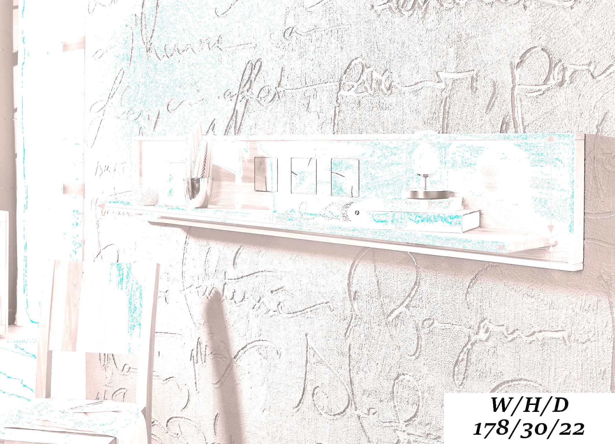 Półka wisząca III Cornflower, dąb olejowany 178 cm - GK_1033151111