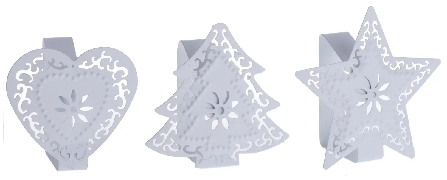 Komplet 3 serwetników 3 wzory 33150 białe