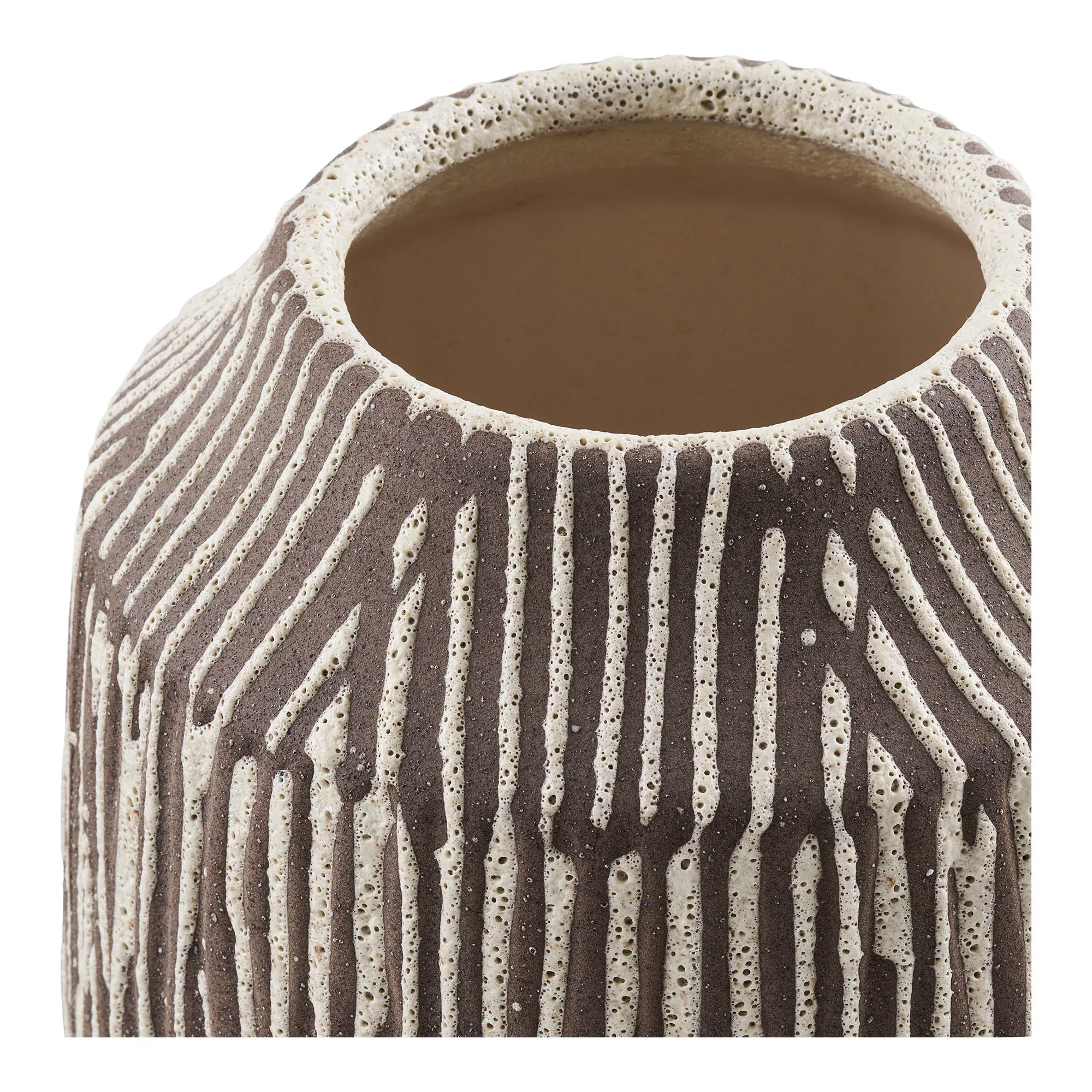 Wazon ceramiczny VASE brązowo-biały — zdjęcie 6