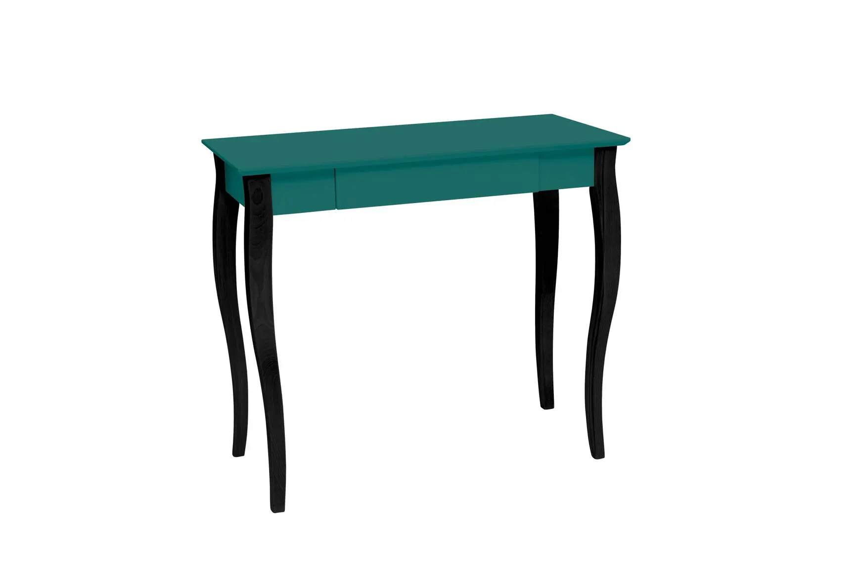 Biurko z szufladą LILLO 85x40 zielony blat/czarne drewniane nogi Meble, Tabela, Biurko, Stół do jadalni
