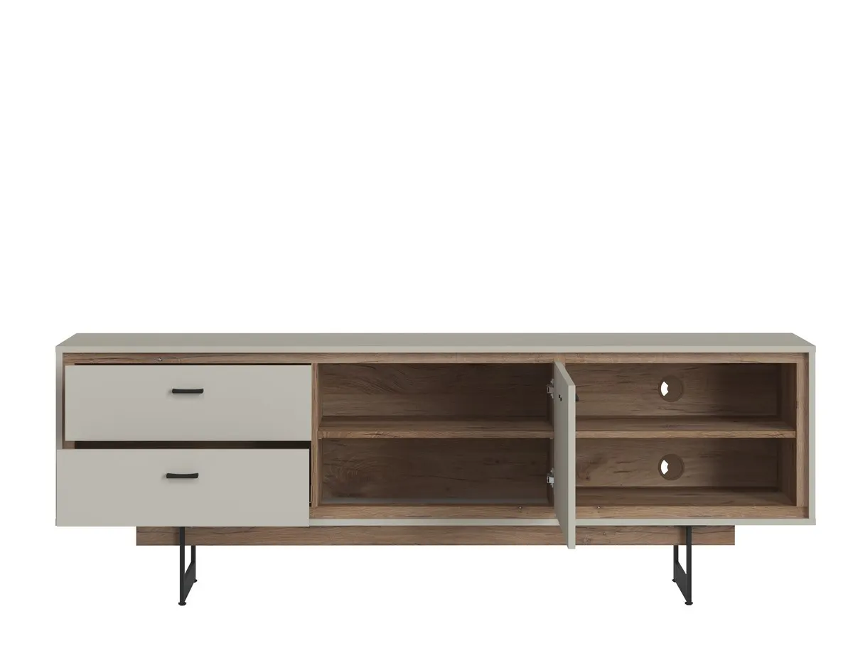 KOMODA RTV RIVERO RIVF01 SZARY KRZEMOWY/DĄB FLAGSTAFF CIEMNY - 6000000011752