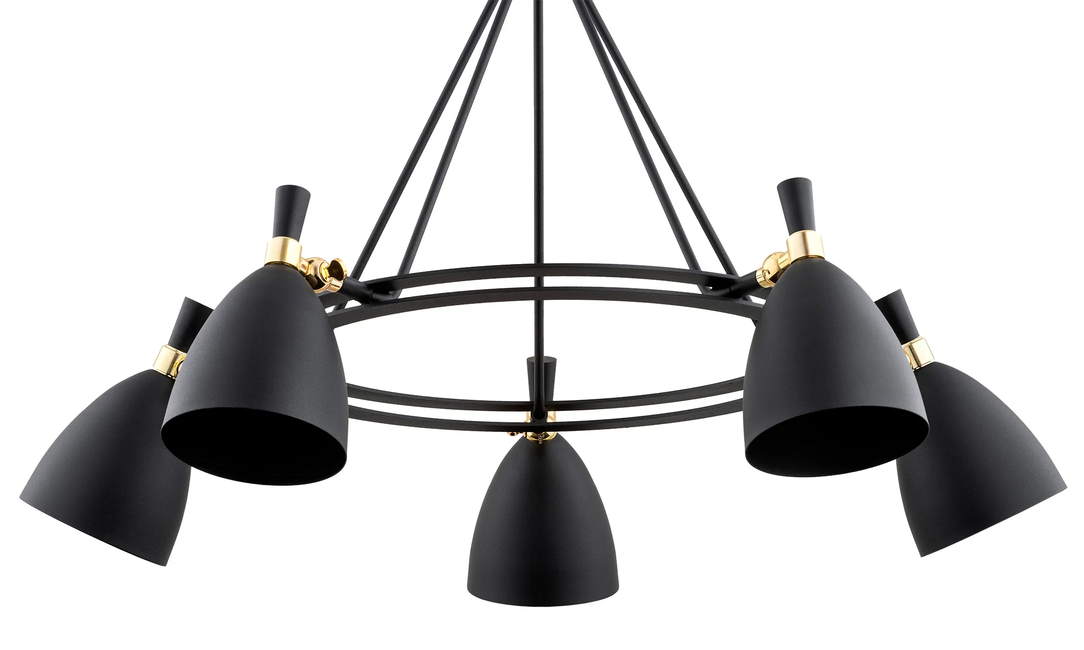 Żyrandol CHARLOTTE metalowy czarny mosiądz 92x75cm - 2118