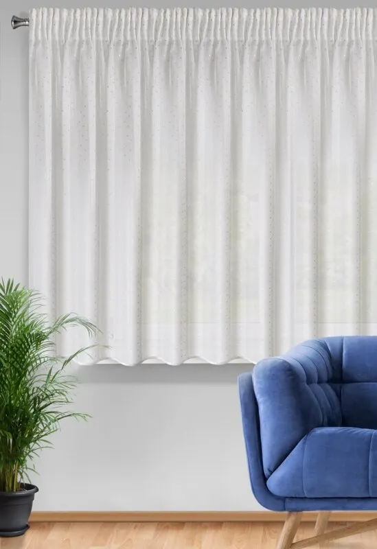 FIRANA GOTOWA SIBEL NA TAŚMIE 300X150 CM BIAŁY