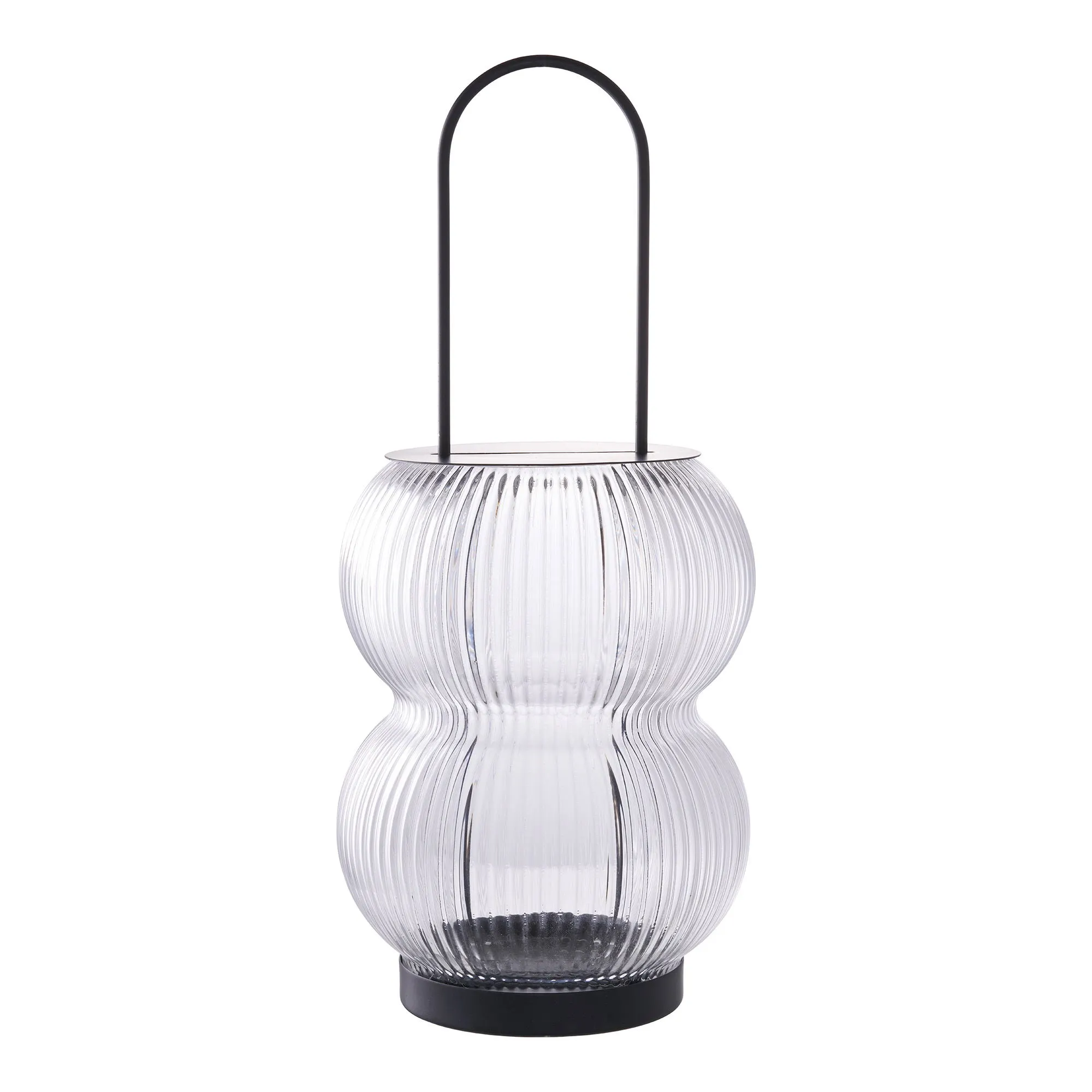 Latarnia LUCENA metal szkło szer.16 wys.36 cm czarny transparentny