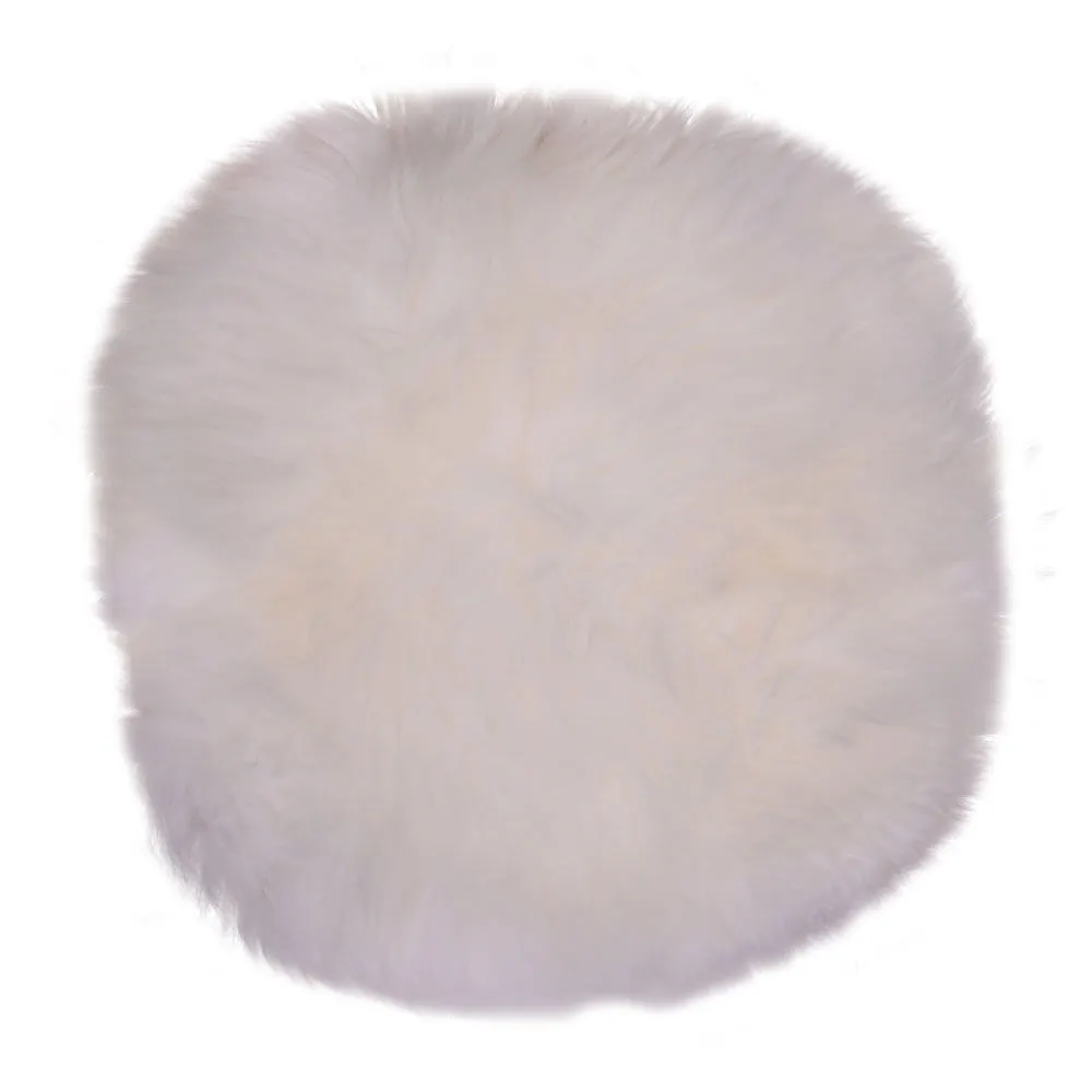 Siedzisko ze skóry jagnięcej LAMBSKIN okrągłe fi35 cm kość słoniowa