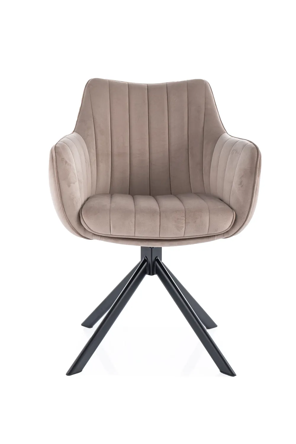 Krzesło obrotowe 180° AZALIA VELVET Bluvel 40 ciemny beż czarny stelaż - AZALIAVCCB