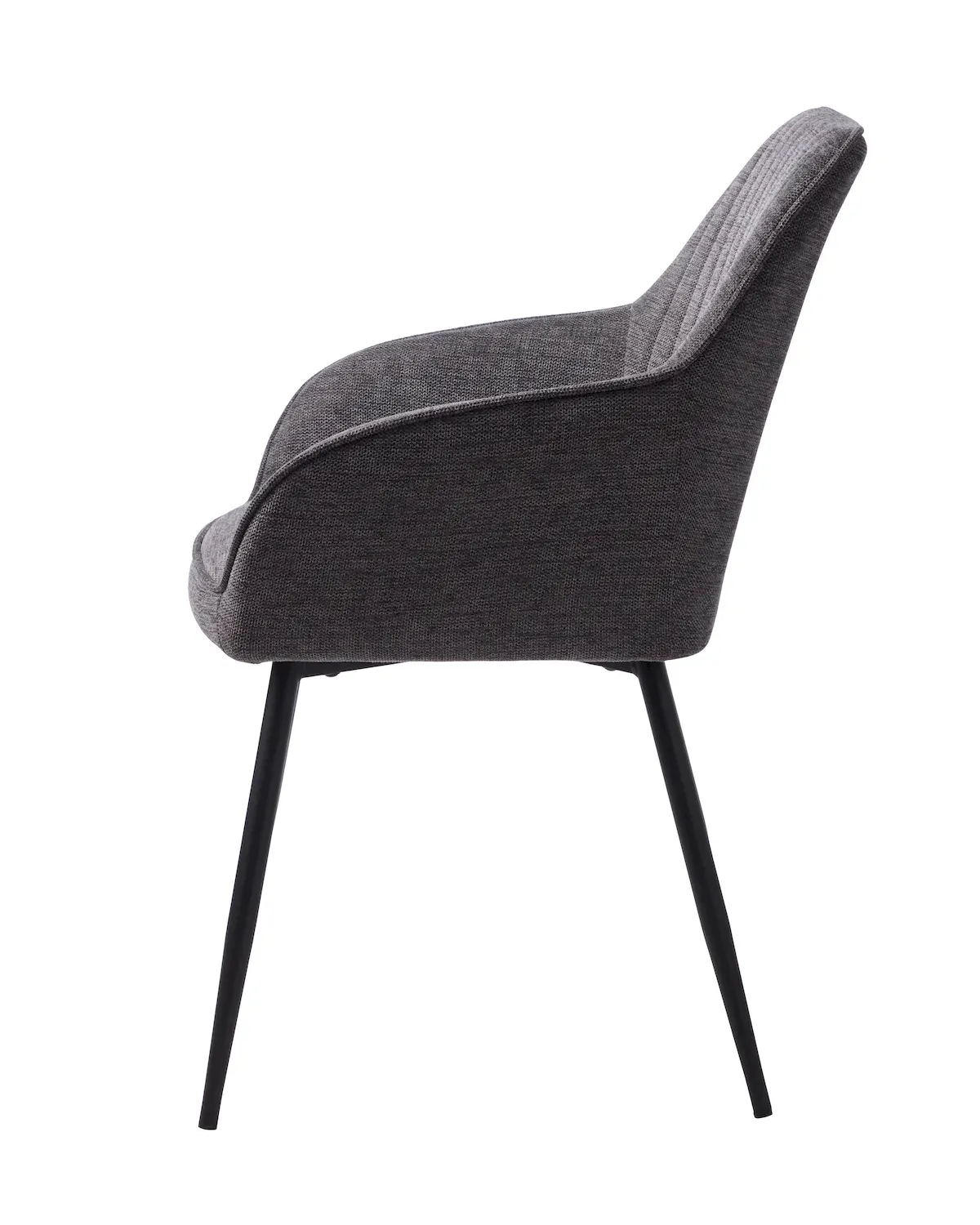 Krzesło z podłokietnikami NOLAN pikowane ciemnoszare - UN_50790001