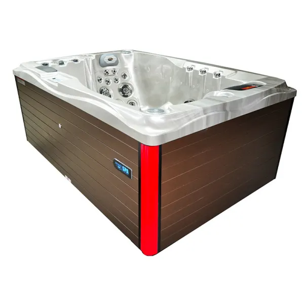 Jacuzzi ogrodowe 2-os. z hydromasażem SPA-749 200x135 cm biały/brązowy - HS_SPA749-3284