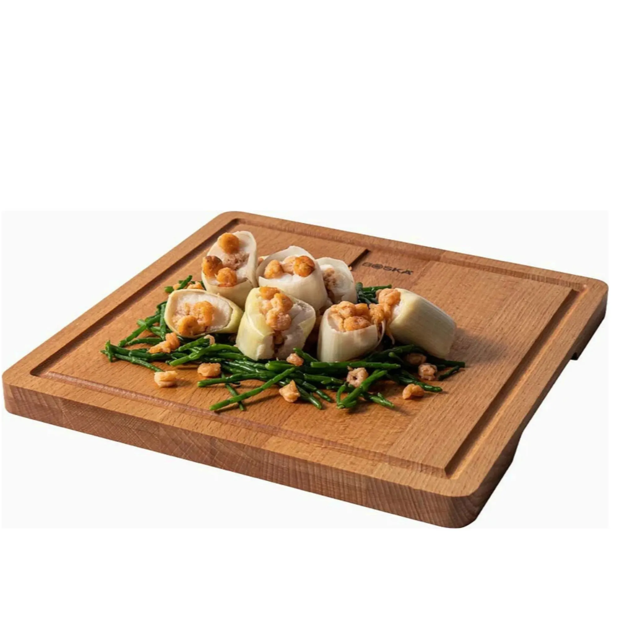 pierogi, ruskie, kolendra, na patelni, drewniana deska