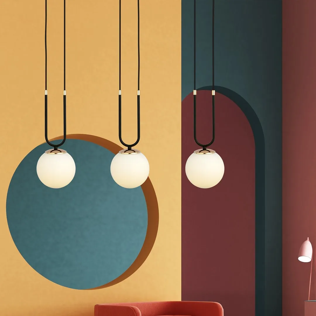 Lampa wisząca GLAM 3 czarny biały — zdjęcie 4