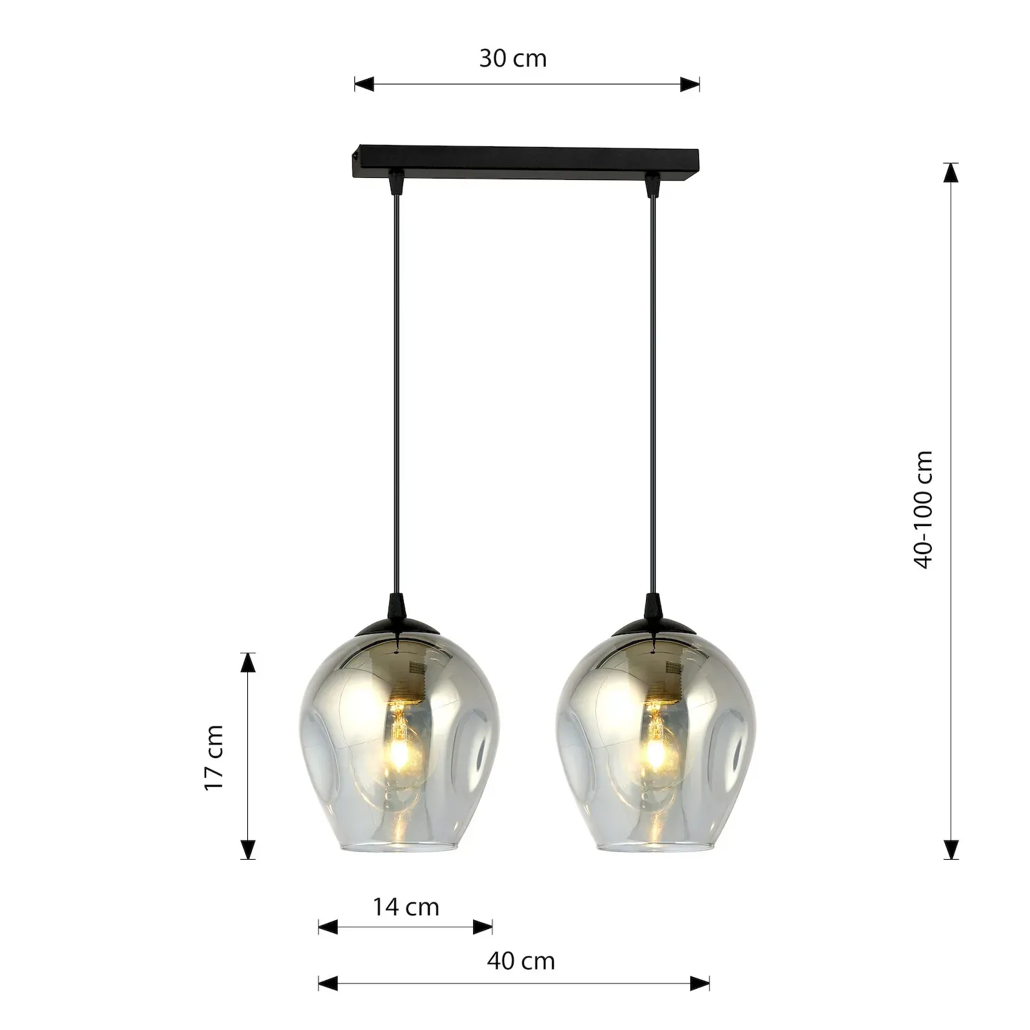 Lampa sufitowa ISTAR 2 czarny grafitowy - 680/2