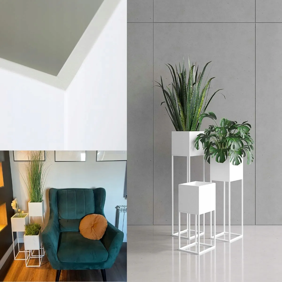 DONICZKA-osłonka na donice metalowa LORIENT S biała - LD_TZ000070