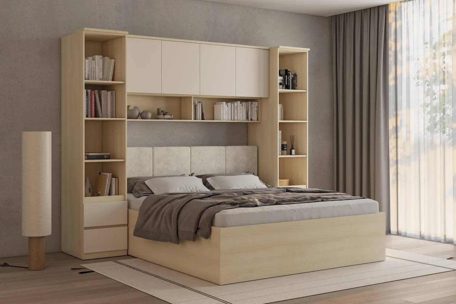 Szafka wisząca 4-drzwiowa P/L 186 cm TERRA 13 dąb Lindberg beż piaskowy — zdjęcie 11