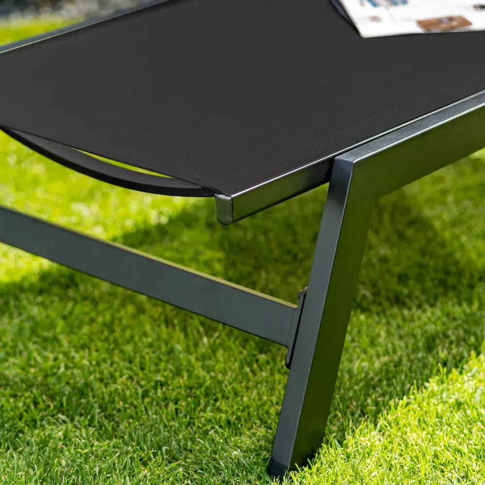 Leżak ogrodowy LORD 60 regulacja oparcia czarny - MI_5905610252441