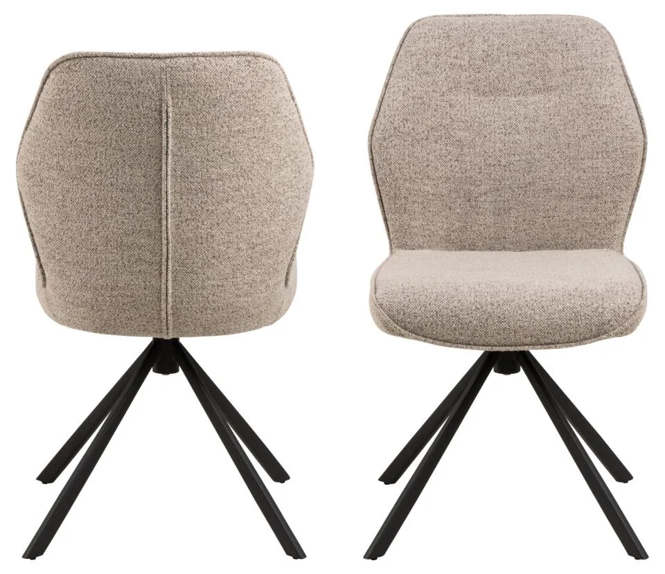 Krzesło obrotowe SPRING Beżowy, Czarny - zamek błyskawiczny ( zestaw 2 sztuk ) - 0000101145