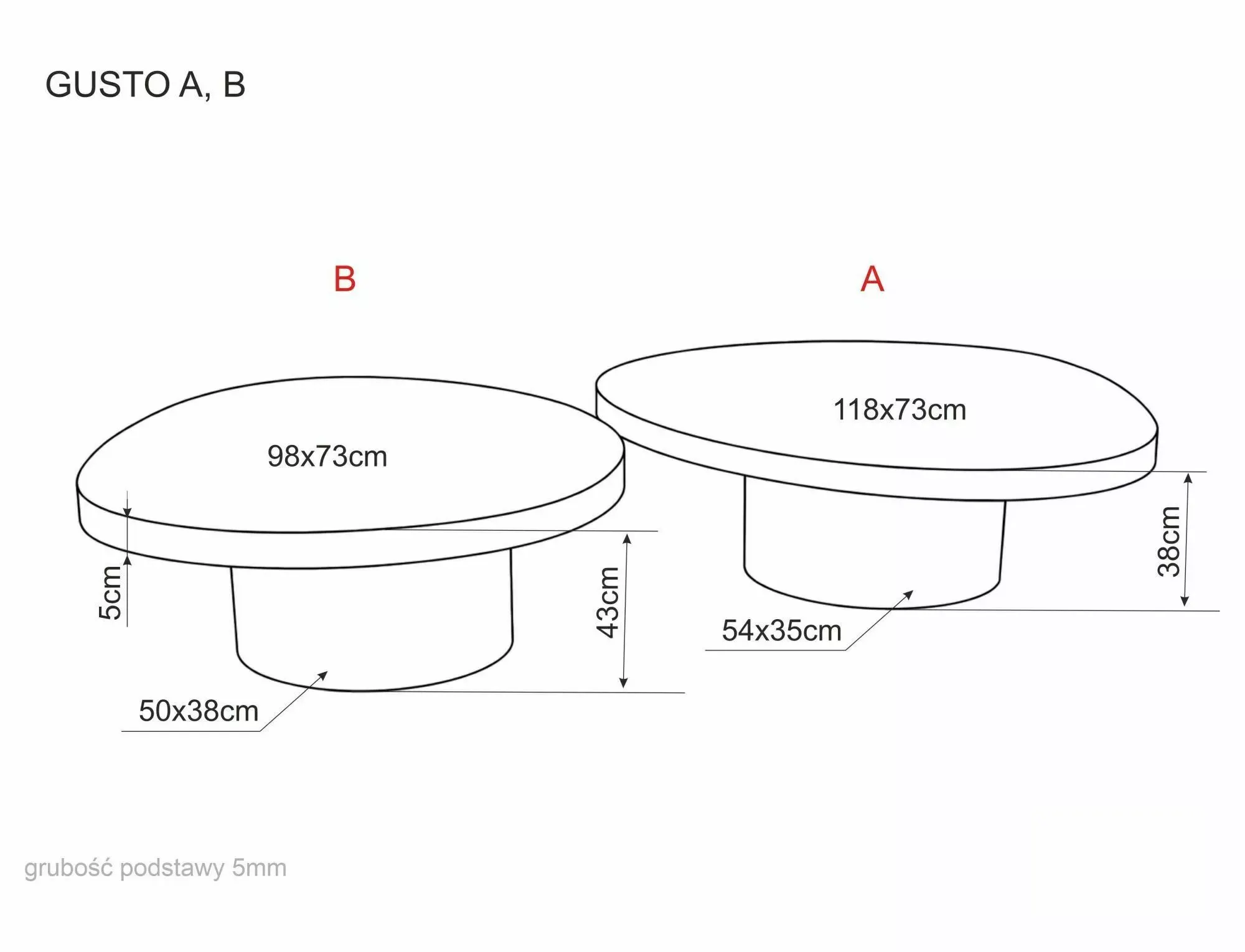 image stolik okrągły, stół barowy, podstawa stołu, płyta okrągła, wymiary 118x73 cm