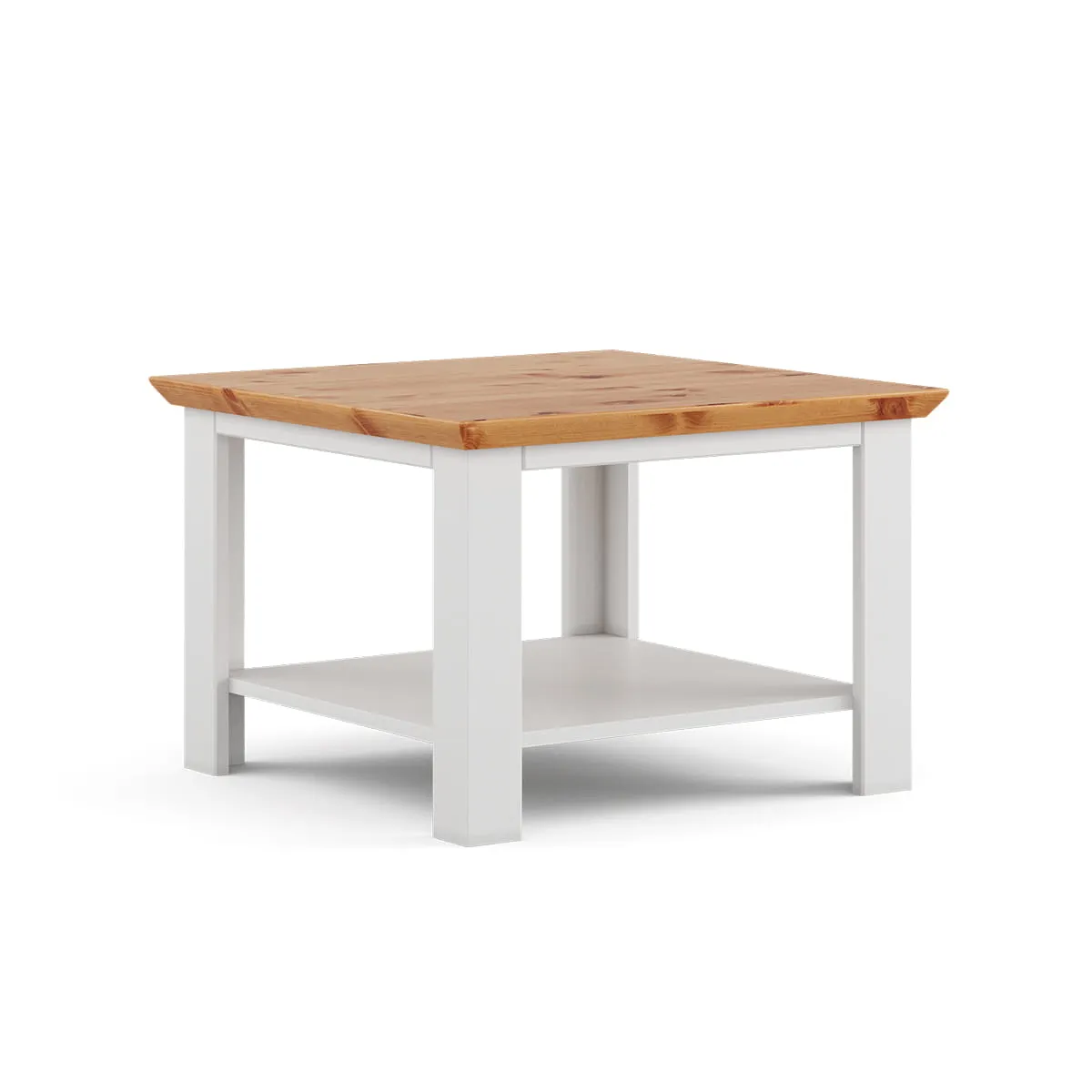 Stolik kawowy MARONE ELITE z półką 70x70 cm biały, złocisty Stolik kawowy MARONE ELITE z półką 70x70 cm biały, złocisty