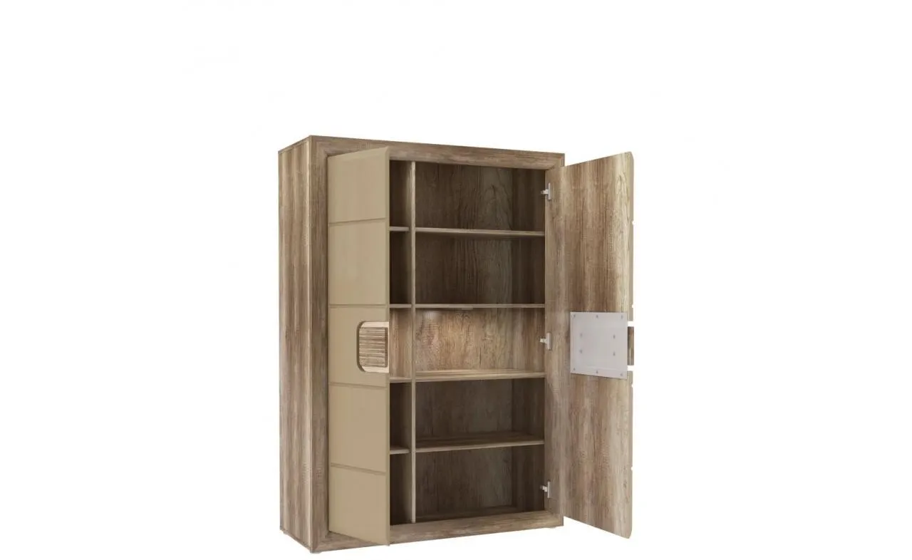 Szafa 2-drzwiowa niska TIZIANO 155x109 dąb antyczny beżowy - TZS52RB-P82