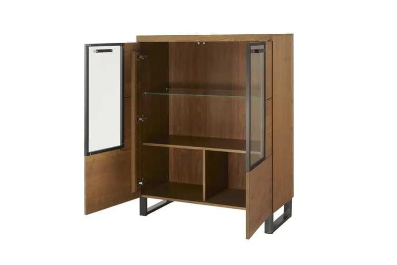 Witryna 2-drzwiowa PRATTO 15 dąb rustical czarny 126x96x42cm - TH-100-1425