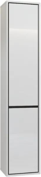 Szafka wysoka wisząca IRVINE 2-drzwiowa - biały połysk, czarny Urządzenie, Urządzenie elektryczne, Lodówka