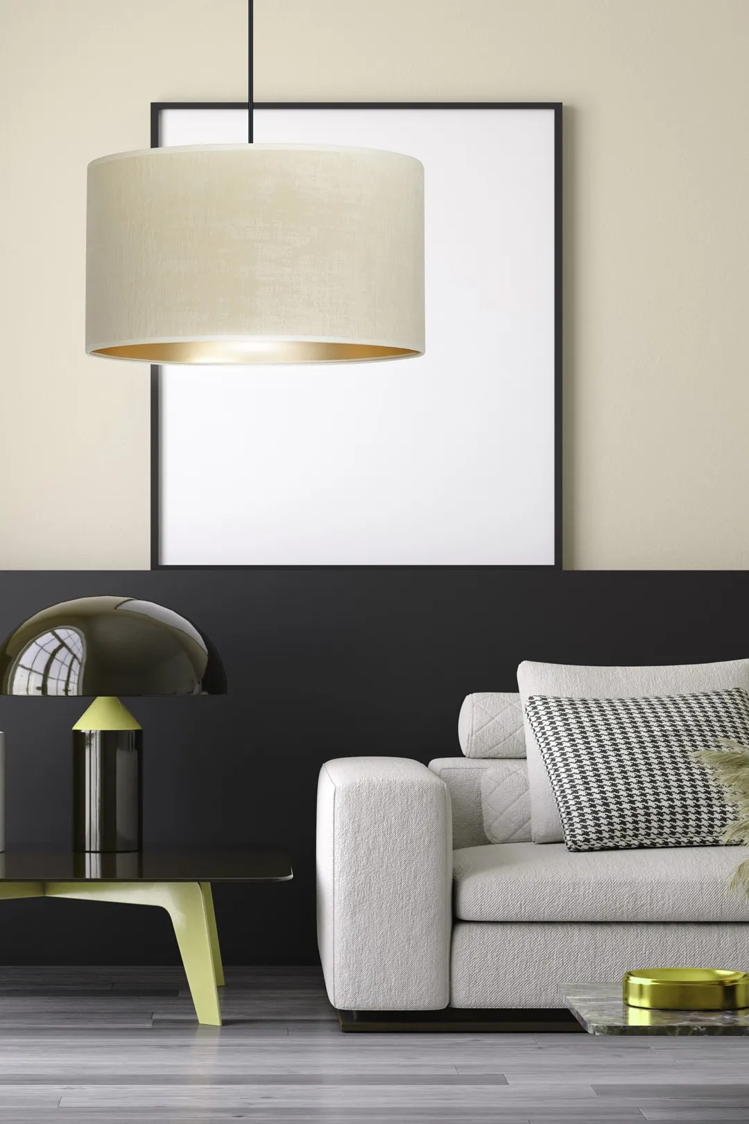 Lampa wisząca HILDE 1 czarny biały — zdjęcie 8