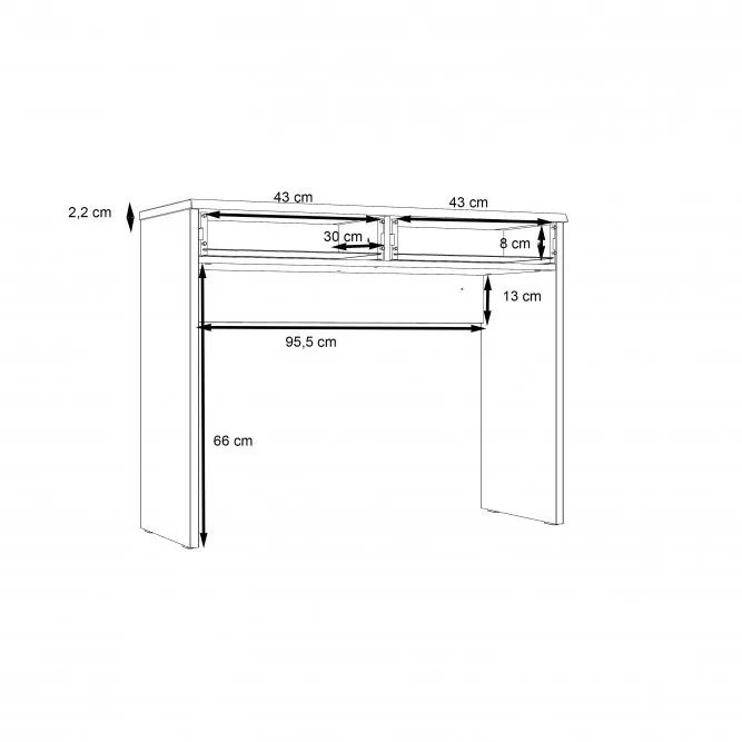 Toaletka z szufladami DALATE dąb katania - DQLT321-M368