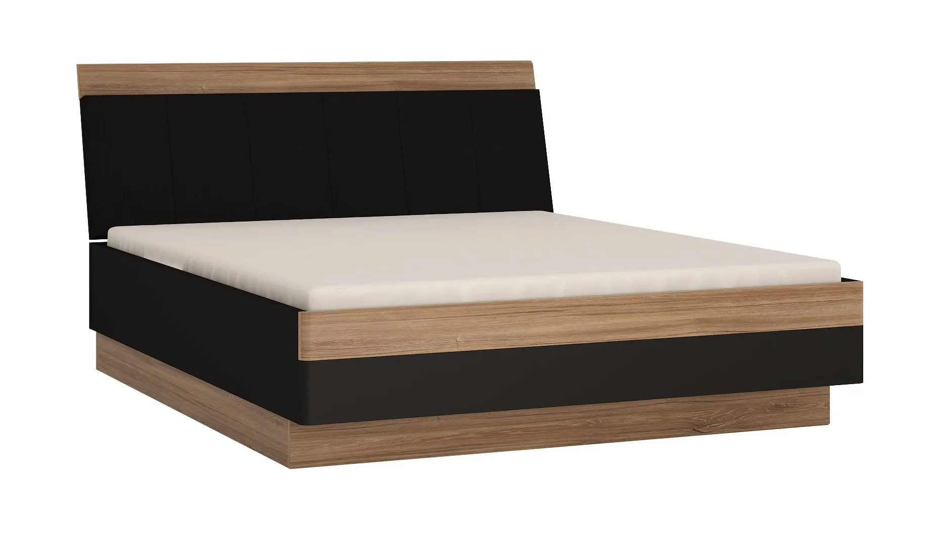 Łóżko z pojemnikiem 160x200 MONACO MOAL02 Stirling Oak, Czarny Mat