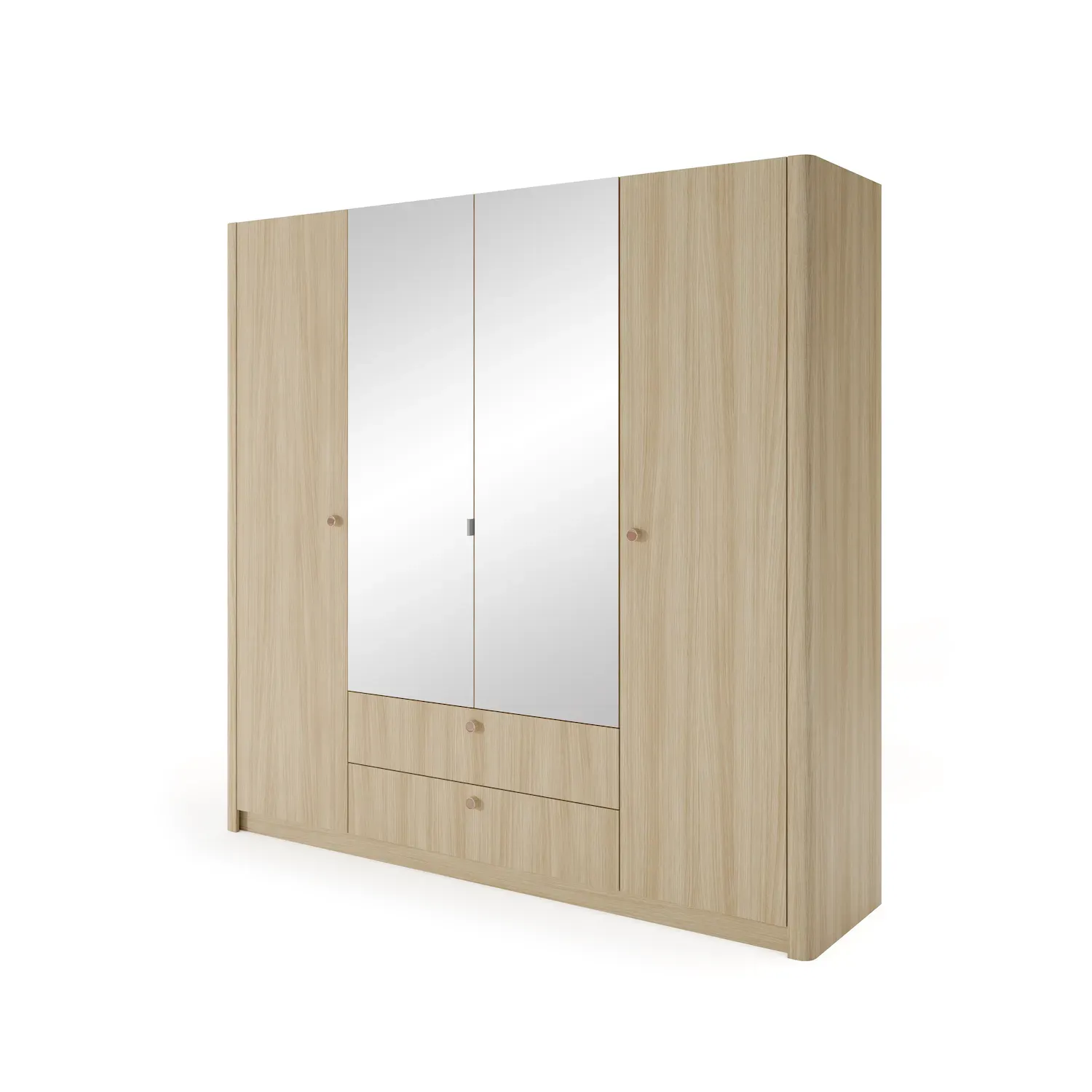 Szafa 4-drzwiowa z 2 szufladami VIKI 213 dąb barista Szafa 4-drzwiowa z 2 szufladami VIKI 213 dąb barista