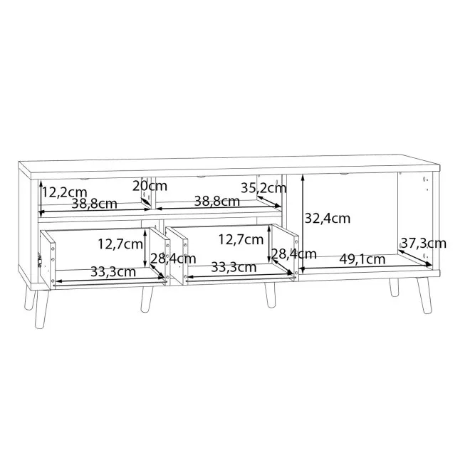 Szafka RTV AKSANA P 1-drzwiowa z szufladą - dąb mauvella, biały - AKNT121R-M992