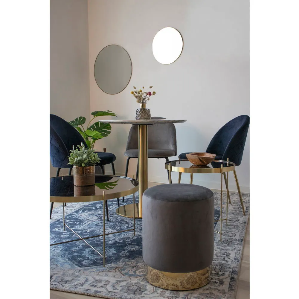 Gamby Puf 2 Velvet Szary-Złoty - 1504022