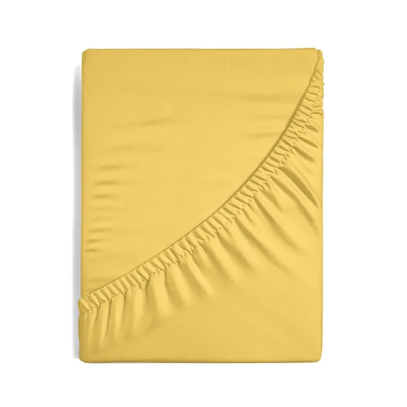 PRZEŚCIERADŁO Z GUMKĄ JERSEY D91 220X200 CM, WYS.30 CM MUSZTARDOWY - EU_378539