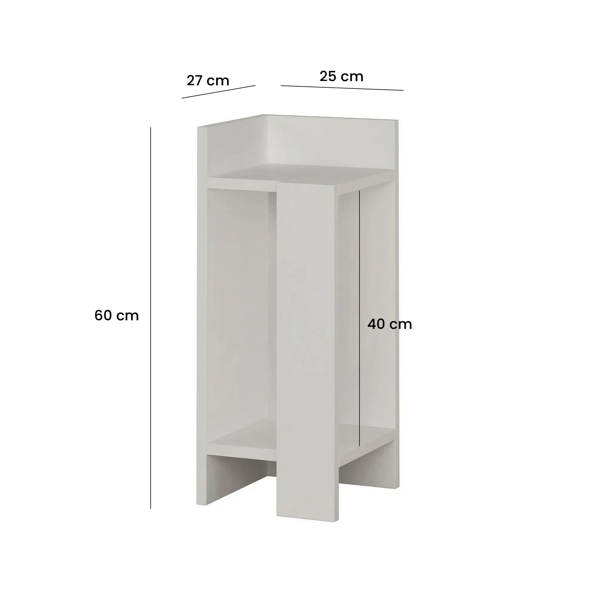 Szafka nocna otwarta ELOS lewa 25x27x60 biała - ASI_855DTE3505