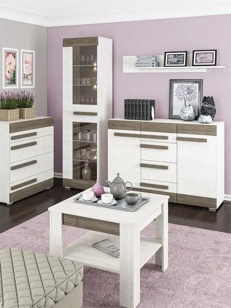 Komoda 2-drzwiowa z szufladami BLANCO 07 sosna śnieżna 138 cm — zdjęcie 11