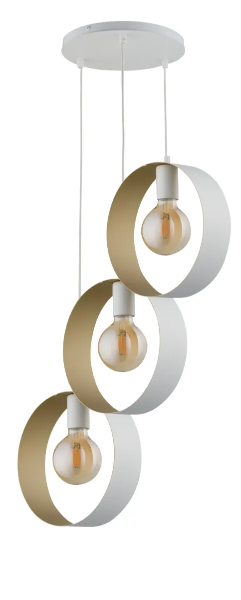 Lampa wisząca HAPPY 3 biało-złota