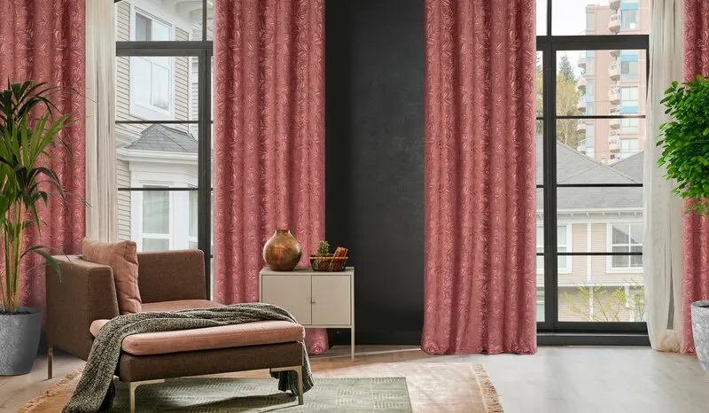 ZASŁONA GOTOWA OCTAVIA 140 X 250 CM CIEMNORÓŻOWY - EU_386961