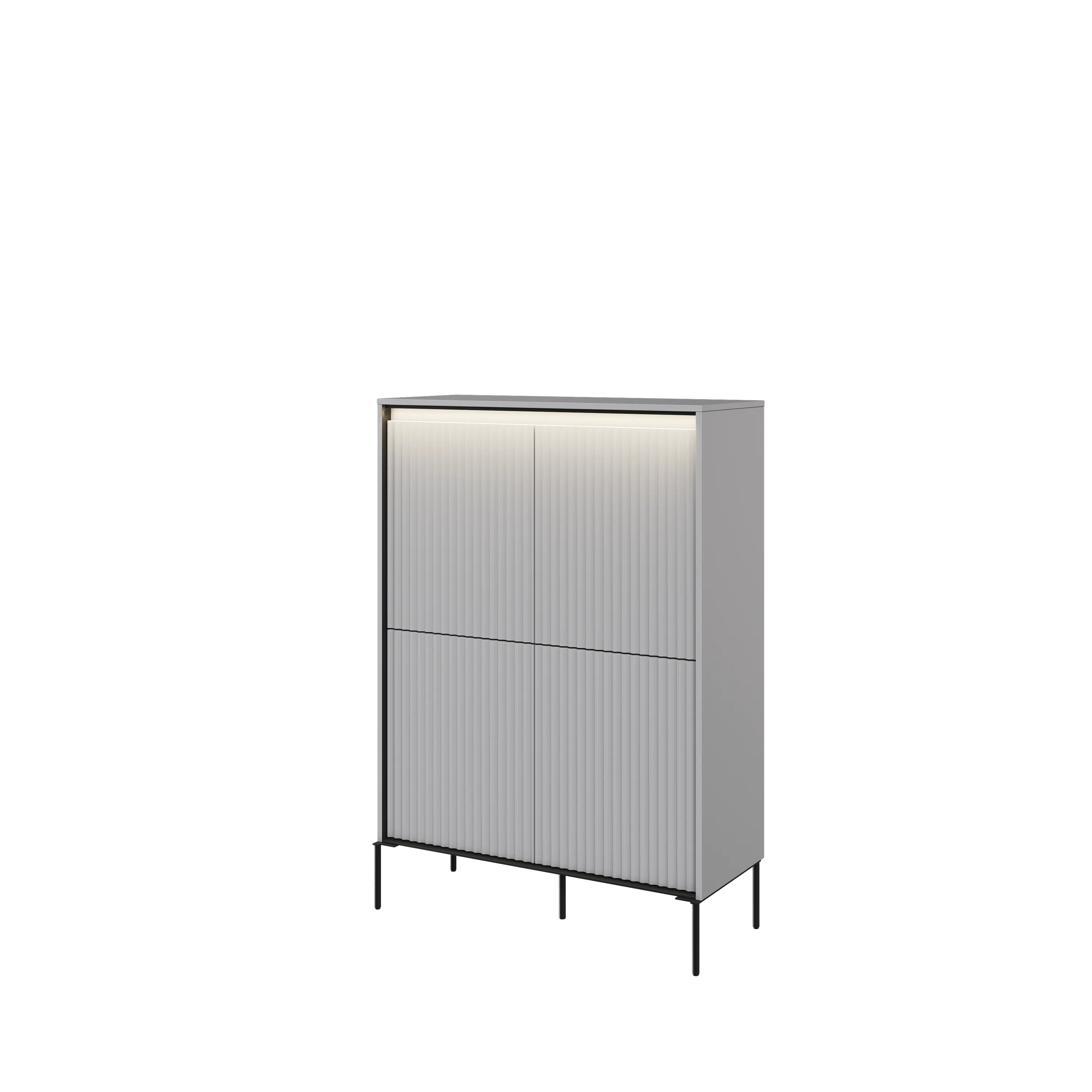 Wysoka komoda z oświetleniem TREND TR-03 4D szary/czarny - TR3SC-V2