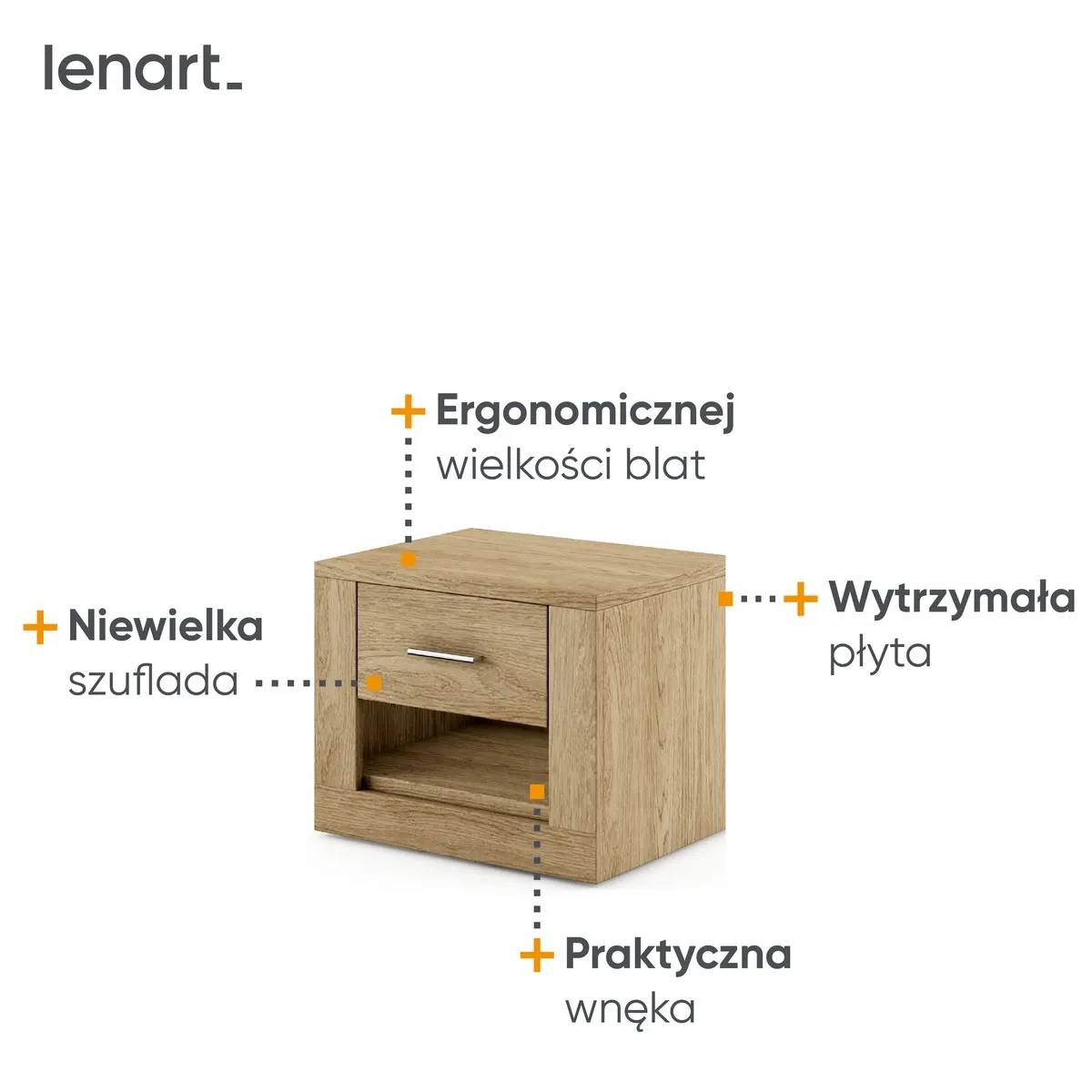 Szafka nocna Idea 07 dąb shetland - ID7DH