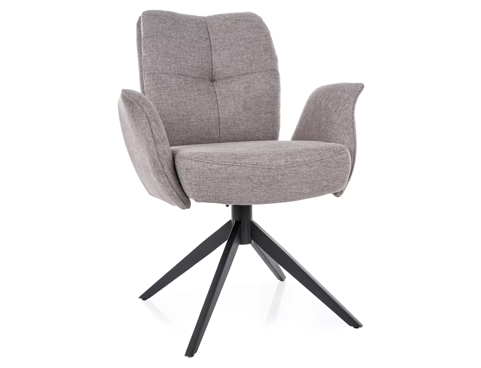 Krzesło obrotowe tapicerowane WING BREGO szare/czarne nogi