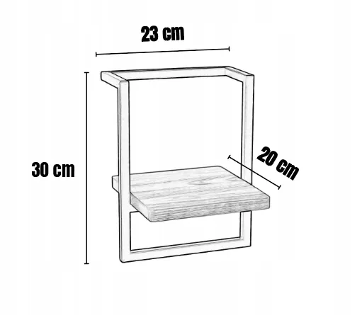 Kwietnik wiszący mwtal drewno NESLE S czarny naturalny - LD_TZ000082