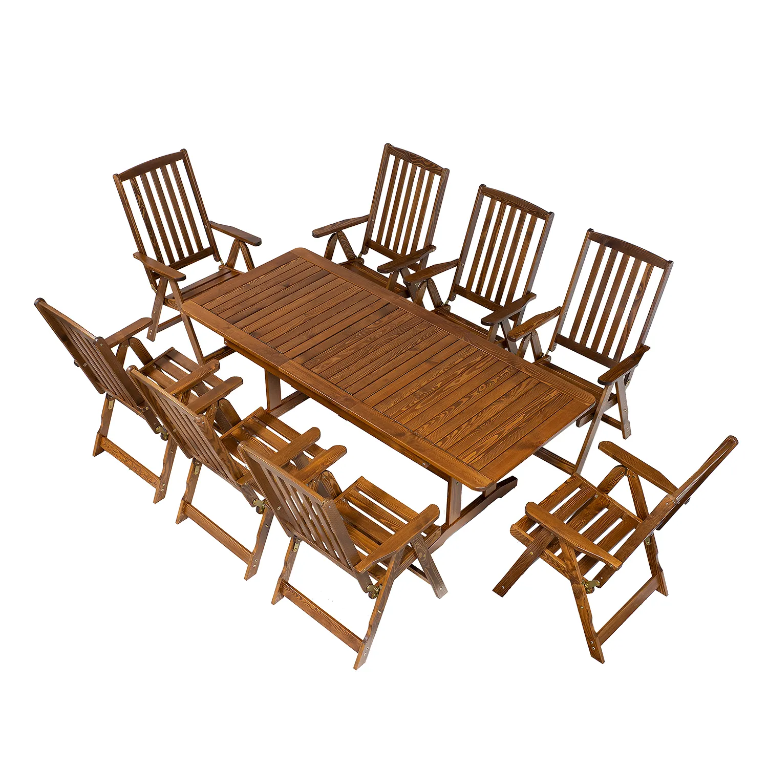 Stół ogrodowy drewniany rozkładany MEGAN LUX 90x160-208 świerk kolor orzech - DR_MO122_STOL