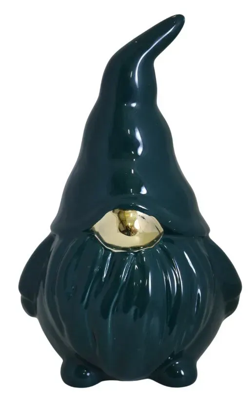 SKRZAT ceramiczny MAŁY zielony ze złotym noskiem