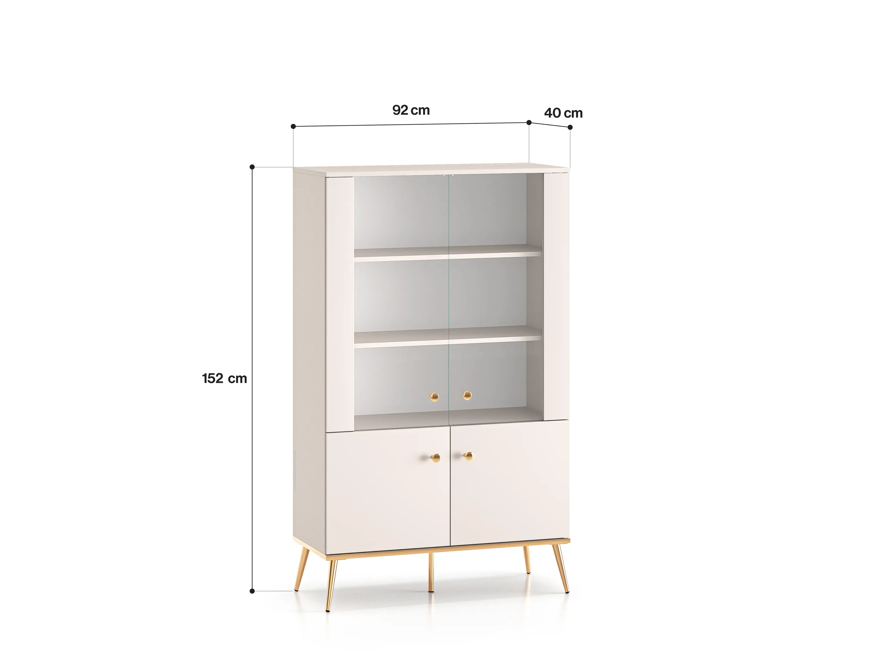 Witryna 4-drzwiowa SELGIN 02 kaszmirowy, złoty - 1SELG02-001