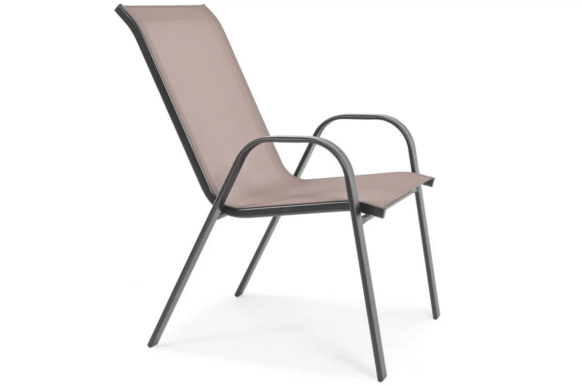 Zestaw ogrodowy PORTO - stół: 90x150 cm + 6 krzeseł - brązowy - FE5906948129528