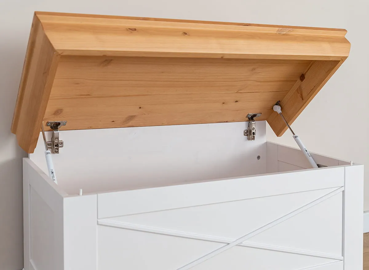 Skrzynia MARONE ELITE - biały, złocisty 95 cm - PLMEL18