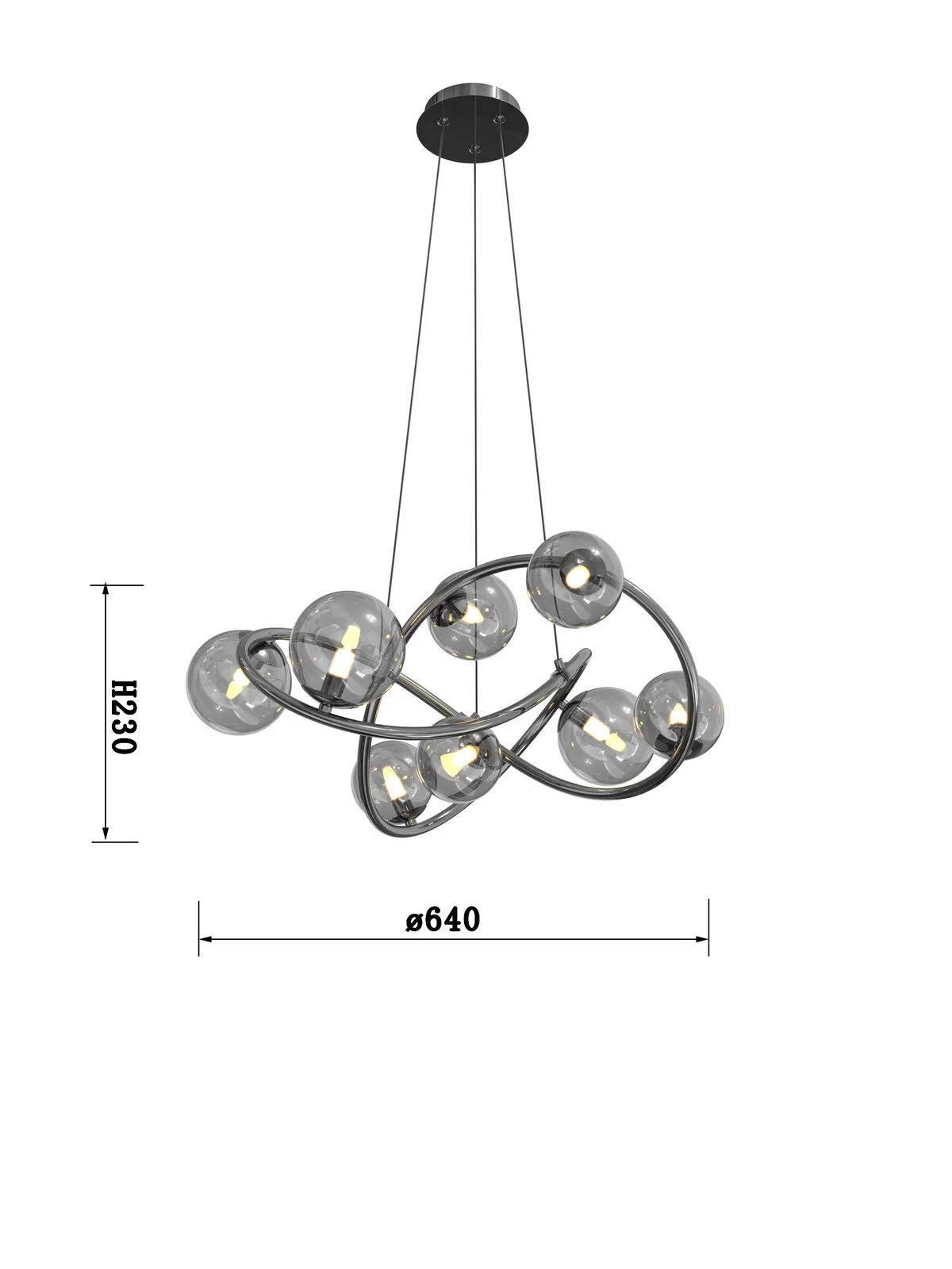 NANCY - Lampa wisząca 8-pł. — zdjęcie 5
