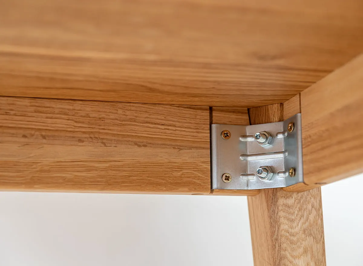 Stół dębowy okrągły ORBETELLO rozkładany 110-160 - dąb olejowany - KULSR110